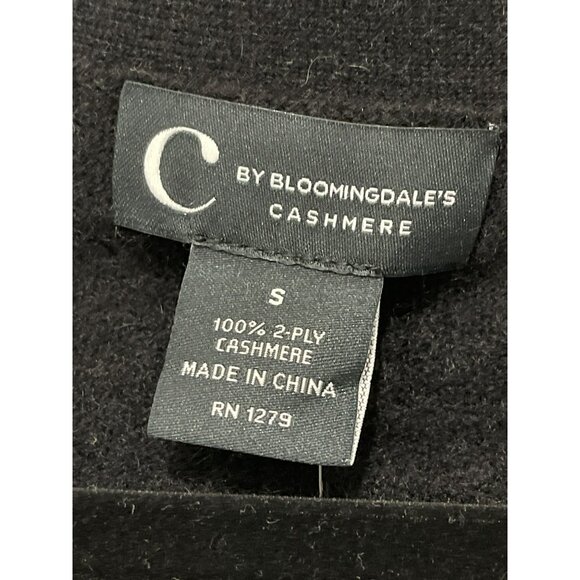 C By Bloomingdales Cashmere Grandpa Cardigan Black Sweater Small NWT - Picture 6 of 6